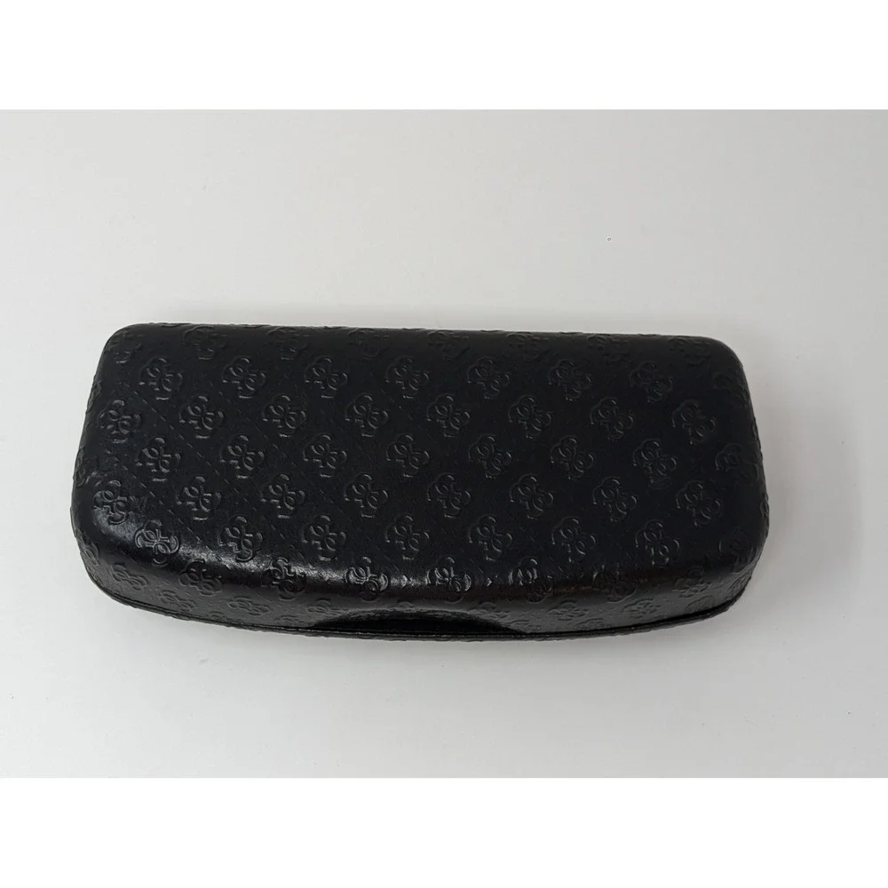 Guess By Marciano Black Leather Hard Shell Sunglass‎ Case Pouch & Cloth
